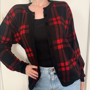 Vintage Plaid Cardigan